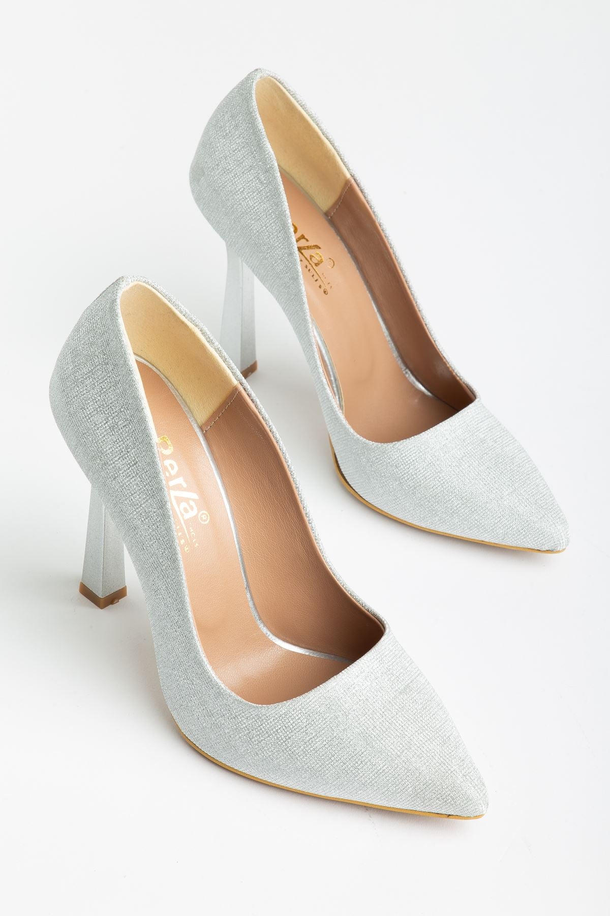 Elmery Gümüş Palermo Kadın Topuklu Stiletto Ayakkabı