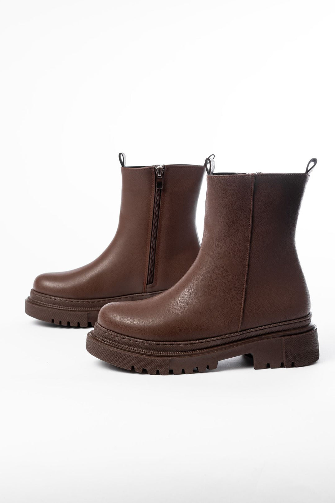 Bayden Kahverengi Luna Fermuarlı Kadın Bot