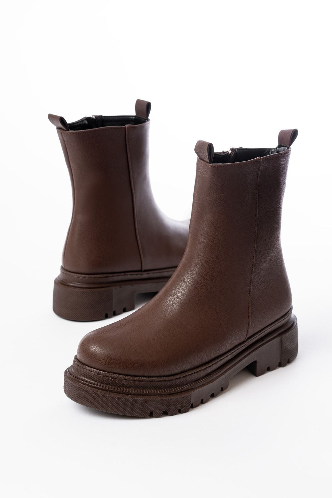 Bayden Kahverengi Luna Fermuarlı Kadın Bot