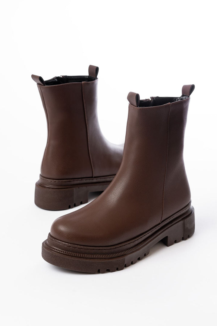 Bayden Kahverengi Luna Fermuarlı Kadın Bot