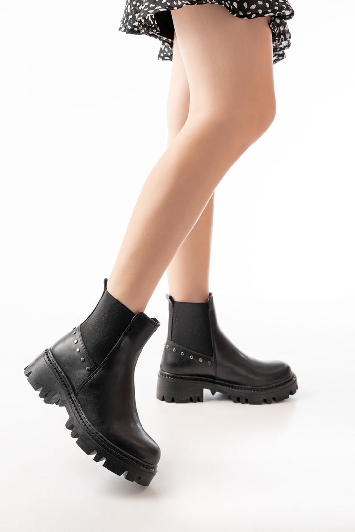 Mirion Siyah Lastikli Kadın Bot