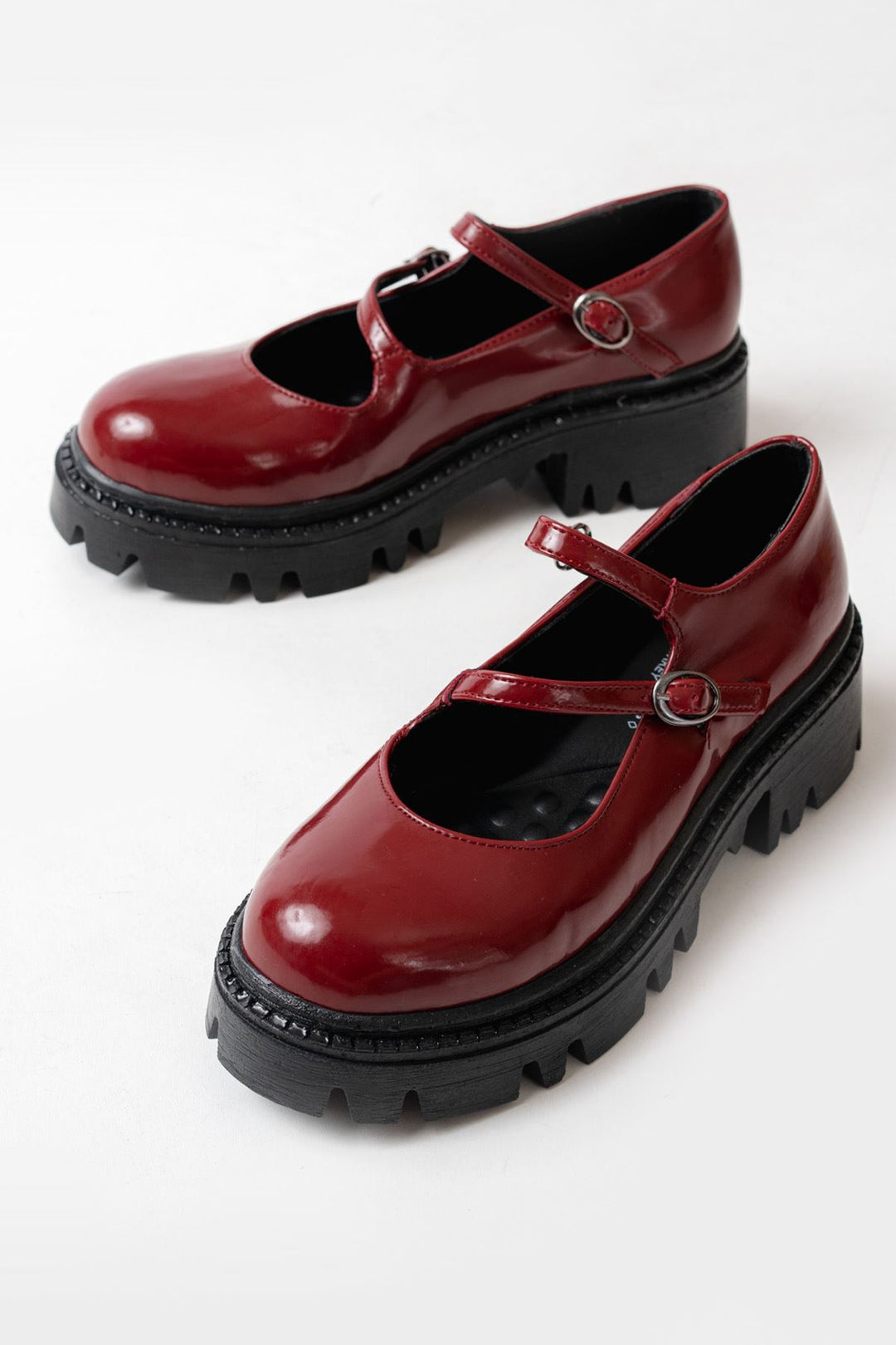 Ayones Bordo Rugan Yüksek Tabanlı Loafer Ayakkabı