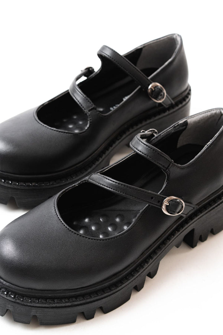 Ayones Siyah Yüksek Tabanlı Loafer Ayakkabı