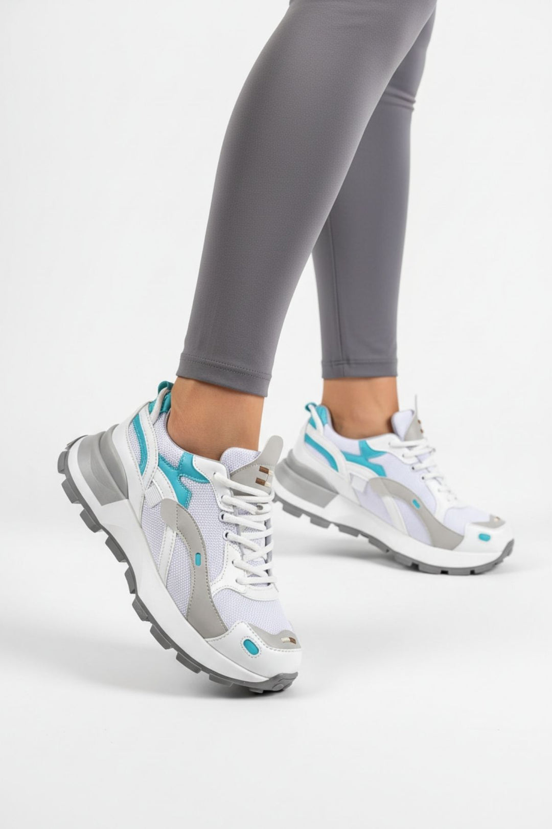 Luther Kadın Triko Desenli Beyaz Multi Spor Ayakkabı