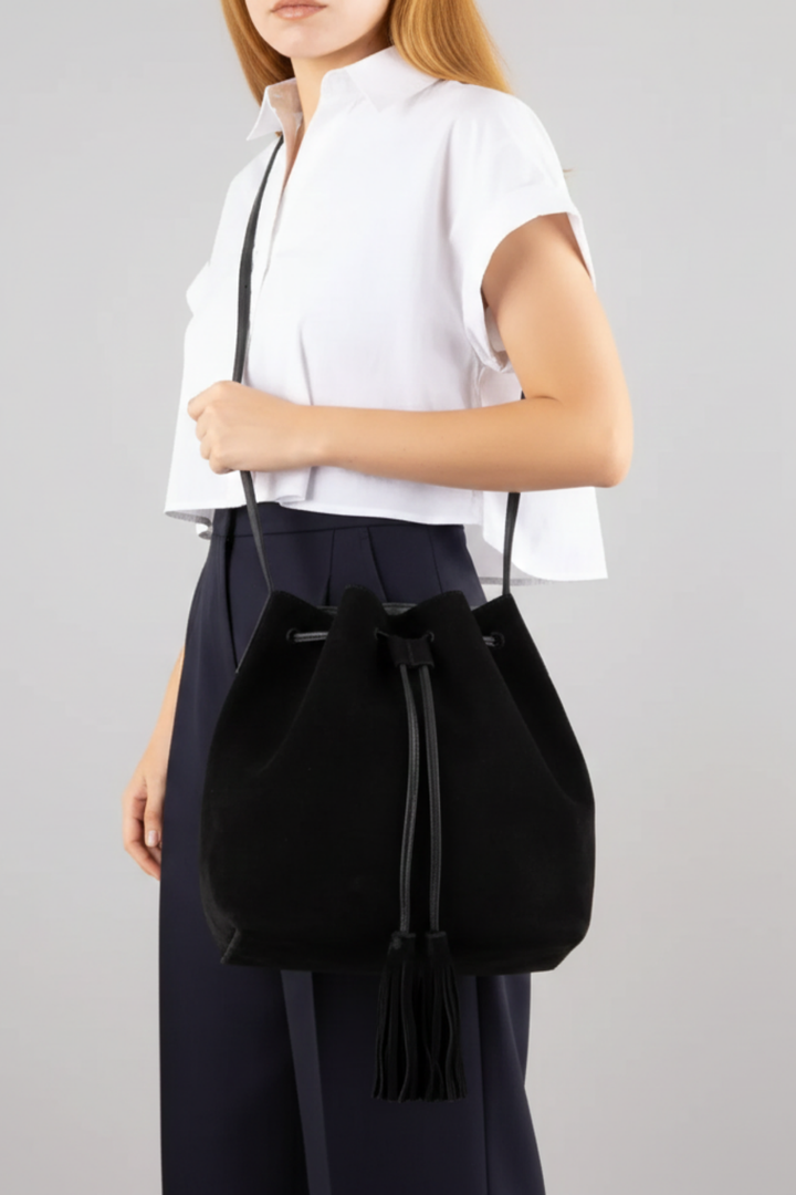 Bender Kadın Hakiki Süet Deri Çapraz Çanta