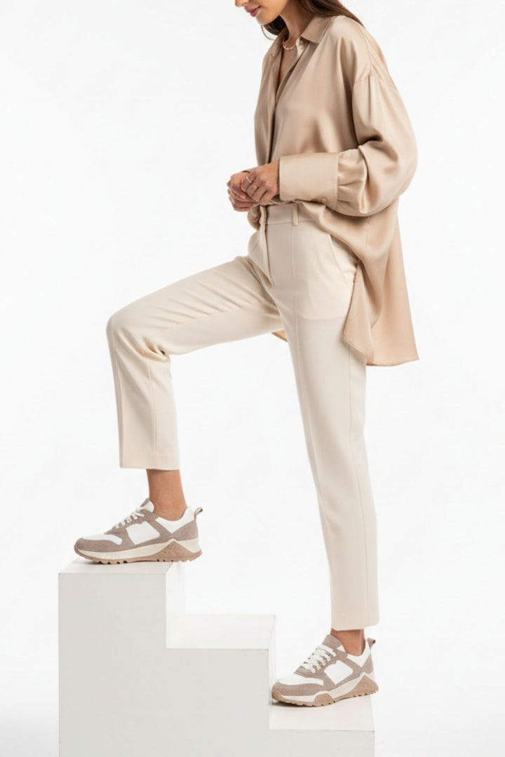 Salfas Kadın Hakiki Deri Bej Spor Ayakkabı