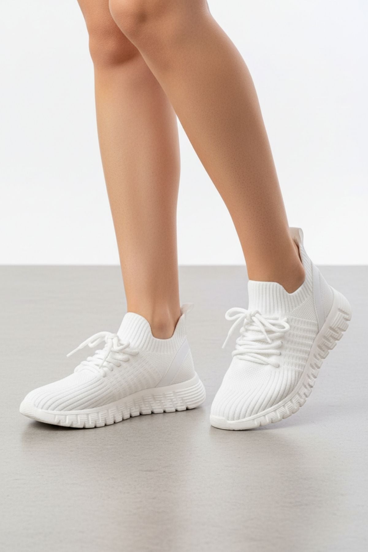 Mahaya Beyaz Bağcıklı Failon Taban Günlük Spor Ayakkabı