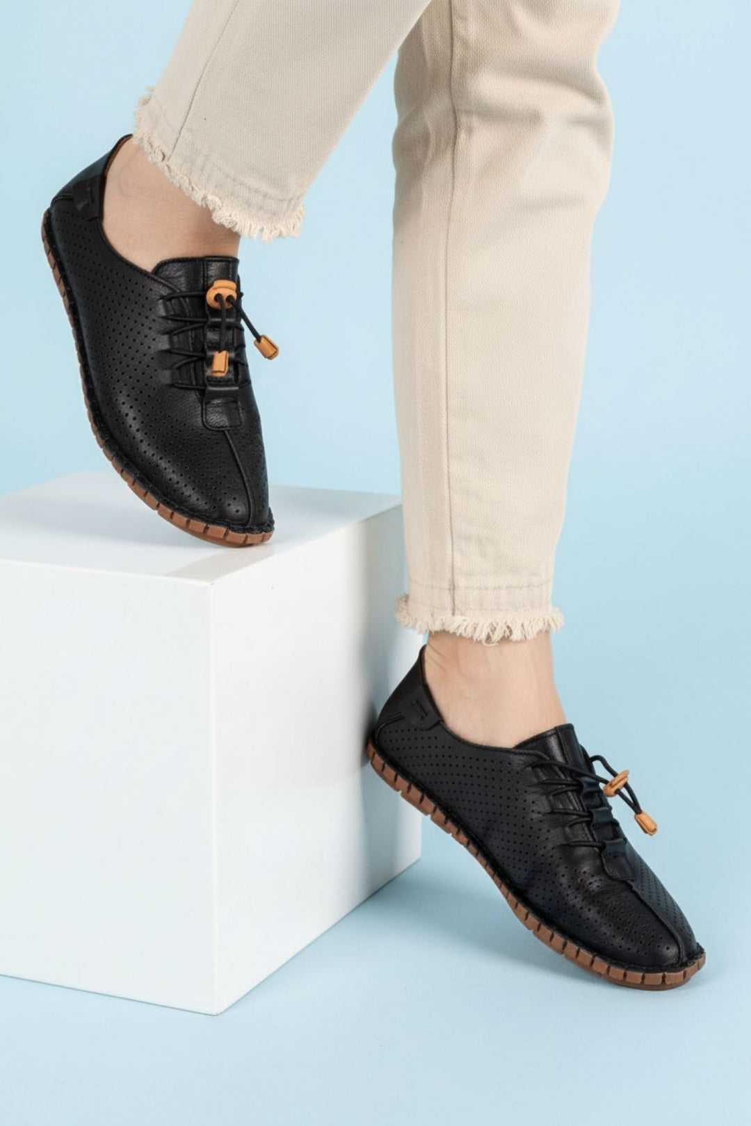 İmura Kadın Hakiki Deri Siyah Günlük Ayakkabı