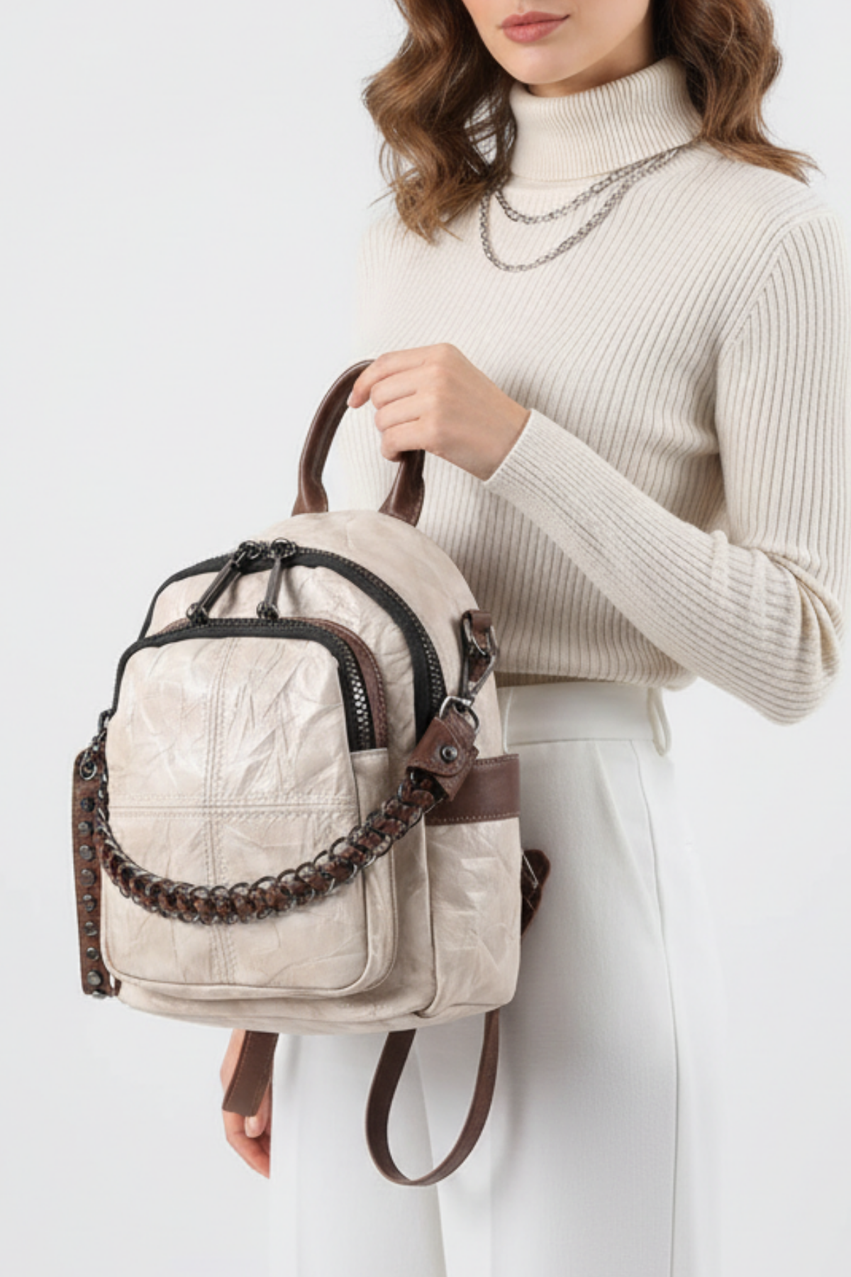 Belay Kadın Zincir Detaylı Sırt Çantası