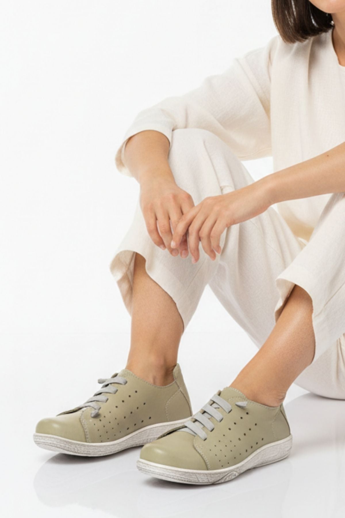 Dunde Kadın Hakiki Deri Yeşil Günlük Ayakkabı