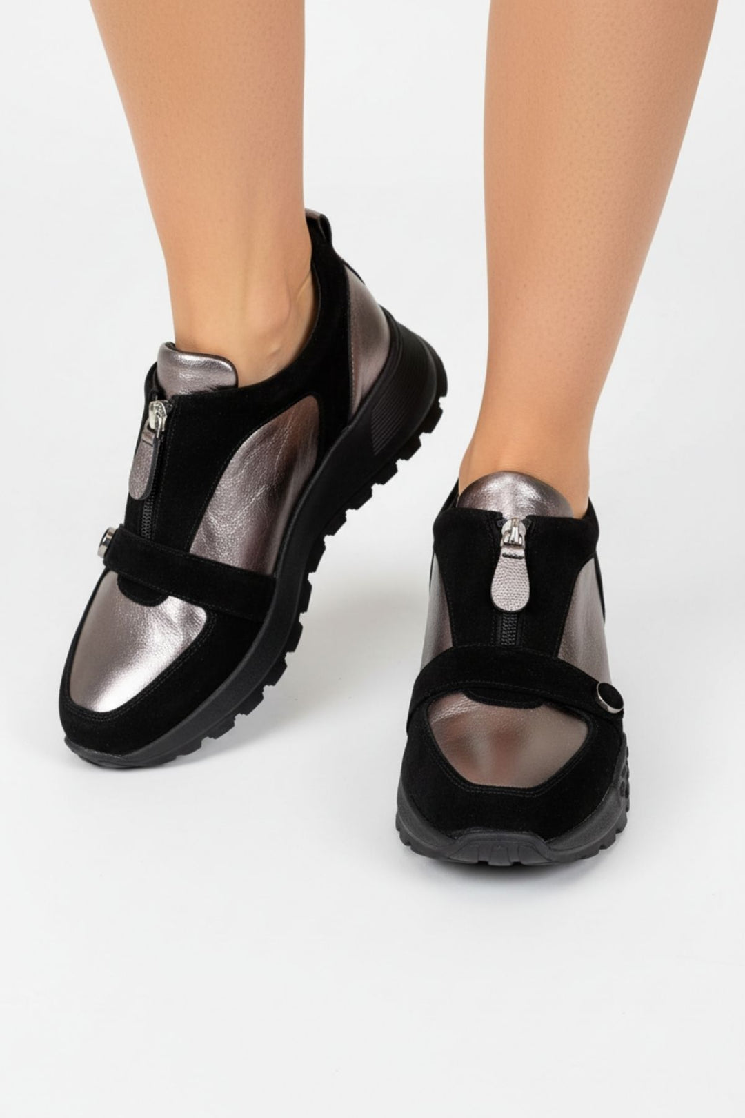 Robigo Kadın Hakiki Süet Deri Siyah Spor Ayakkabı