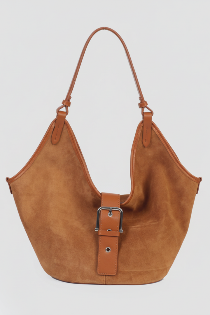 ZAHERA Kadın Hakiki Süet Deri Omuz Çantası