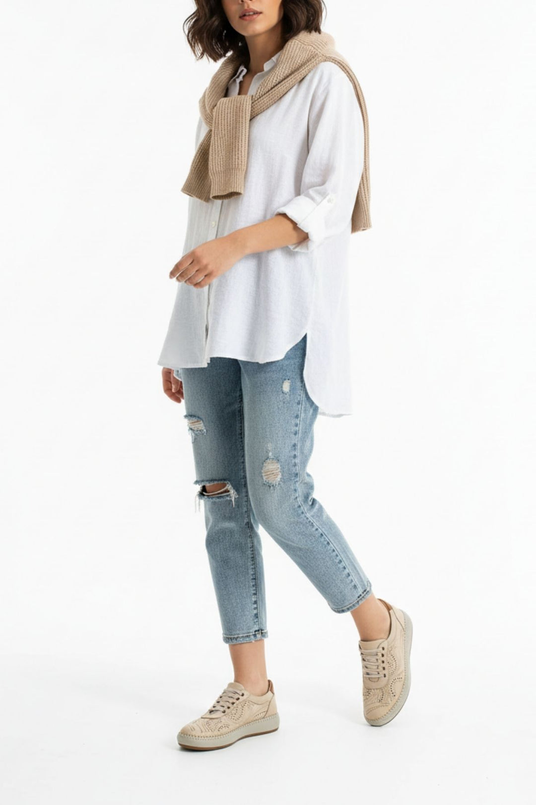 Ohen Kadın Hakiki Deri Bej Günlük Ayakkabı