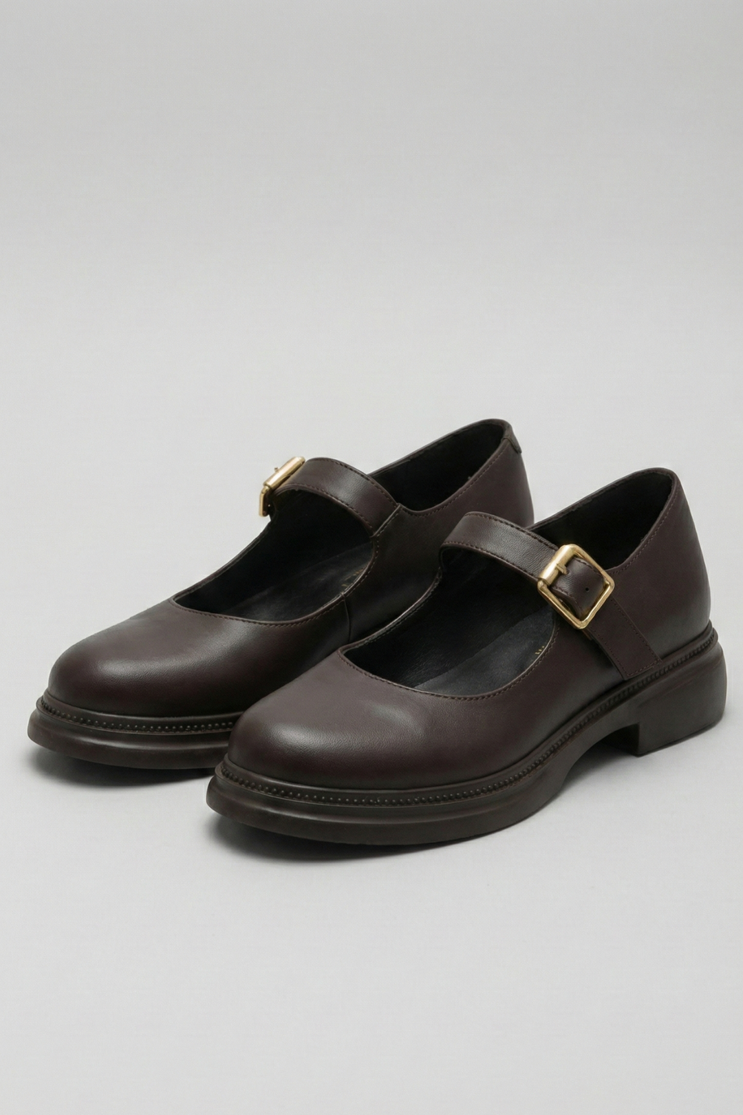 Yokox Kadın Kahverengi Tokalı Oxford Ayakkabı