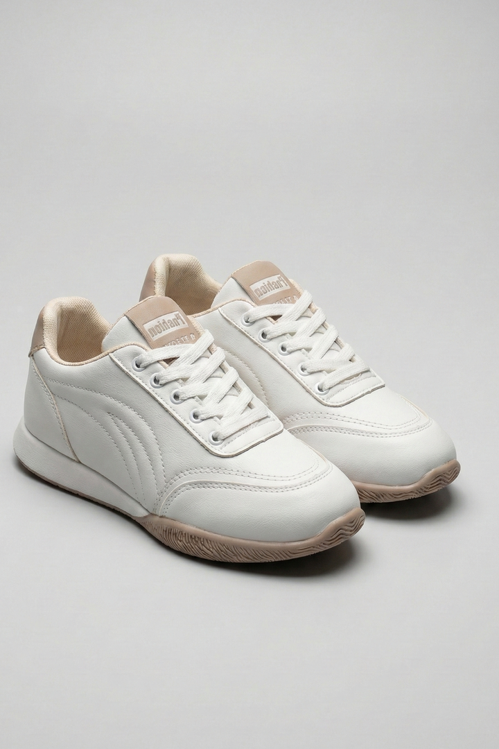 Tawen Kadın Beyaz Bağcıklı Spor Ayakkabı