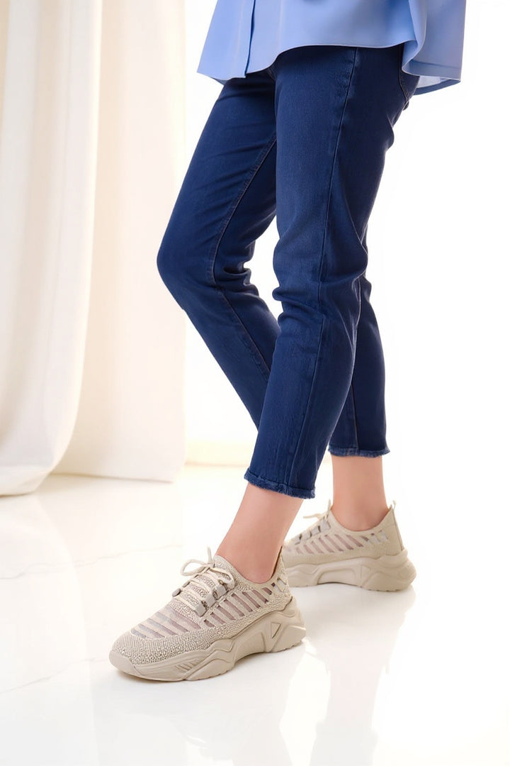 Ante Bej Triko Bağcıklı Spor Ayakkabı