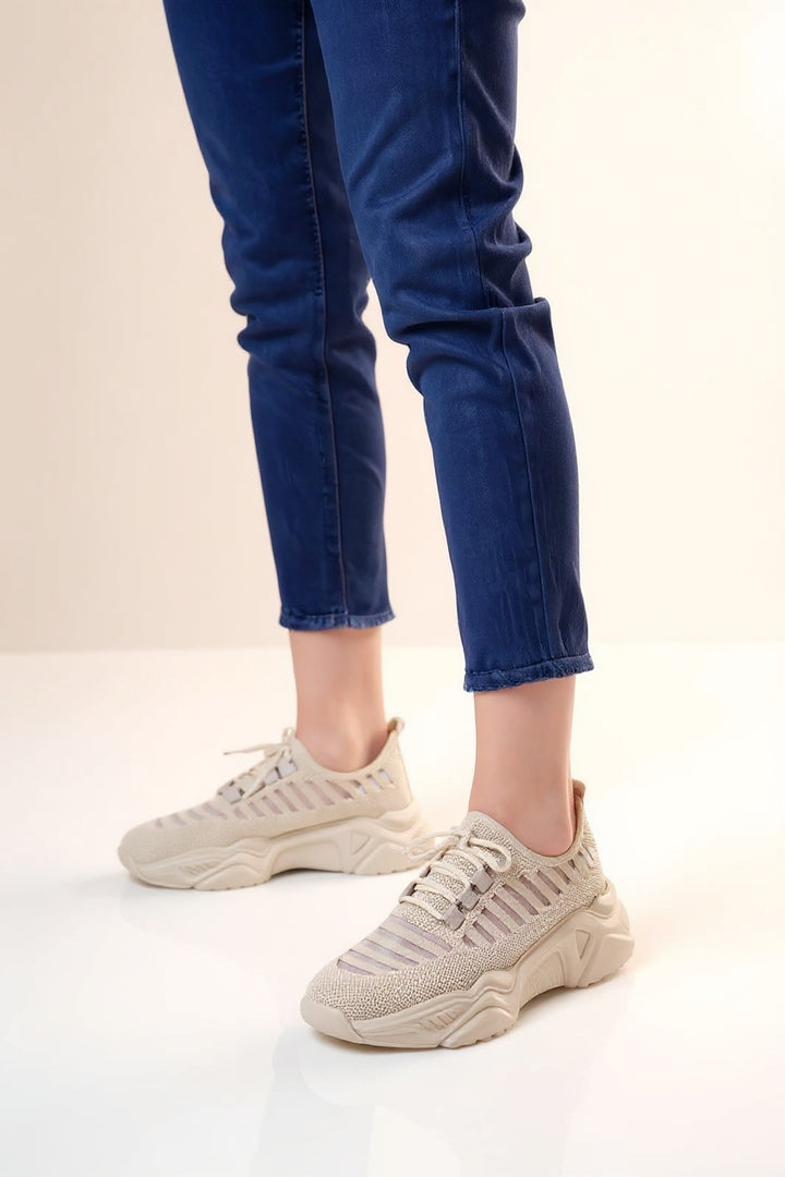 Ante Bej Triko Bağcıklı Spor Ayakkabı