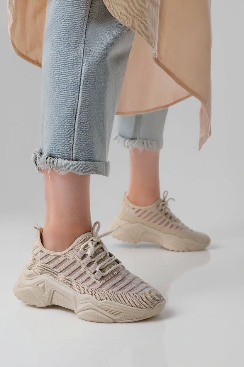 Ante Bej Triko Bağcıklı Spor Ayakkabı