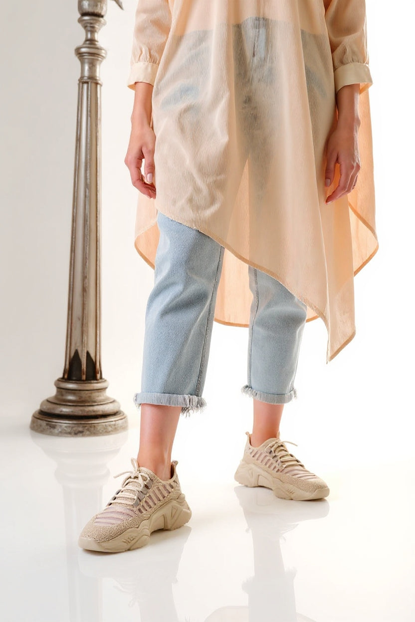 Ante Bej Triko Bağcıklı Spor Ayakkabı