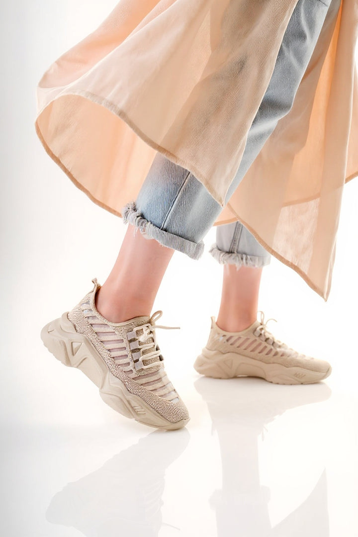 Ante Bej Triko Bağcıklı Spor Ayakkabı