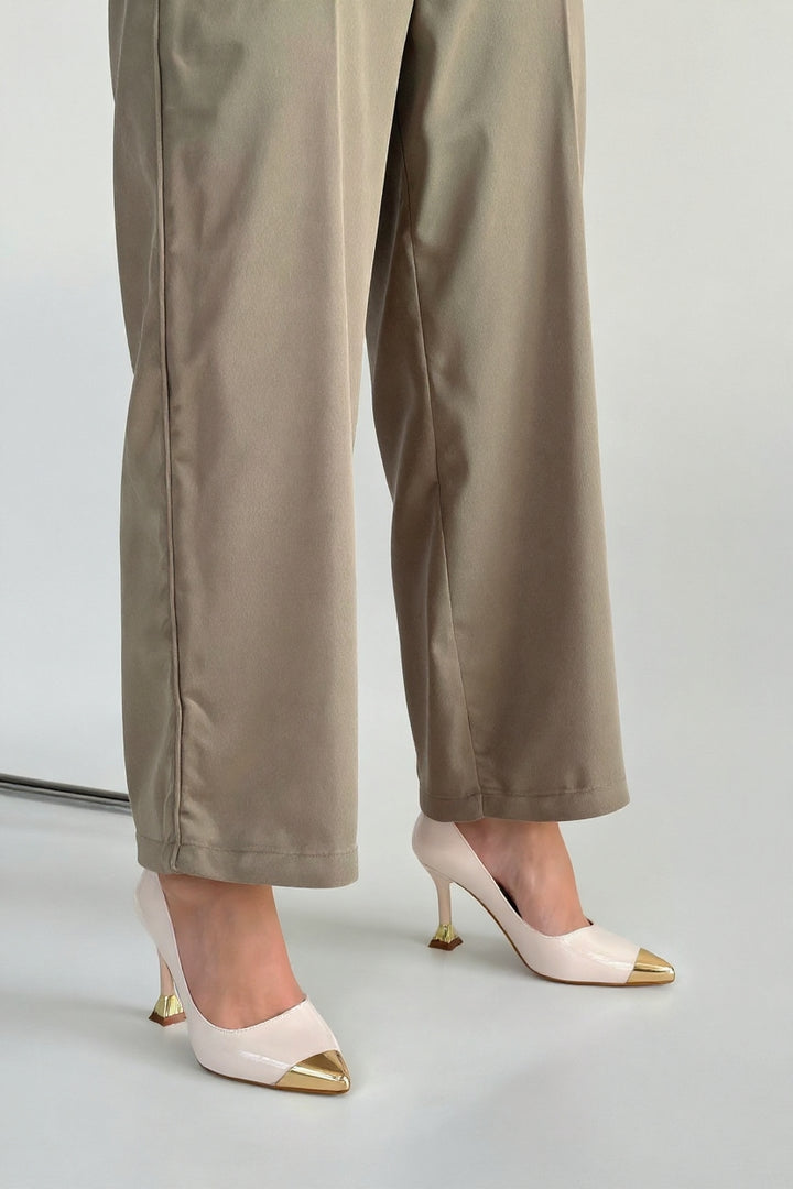 Artem Kadın Bej Rugan Topuklu Ayakkabı