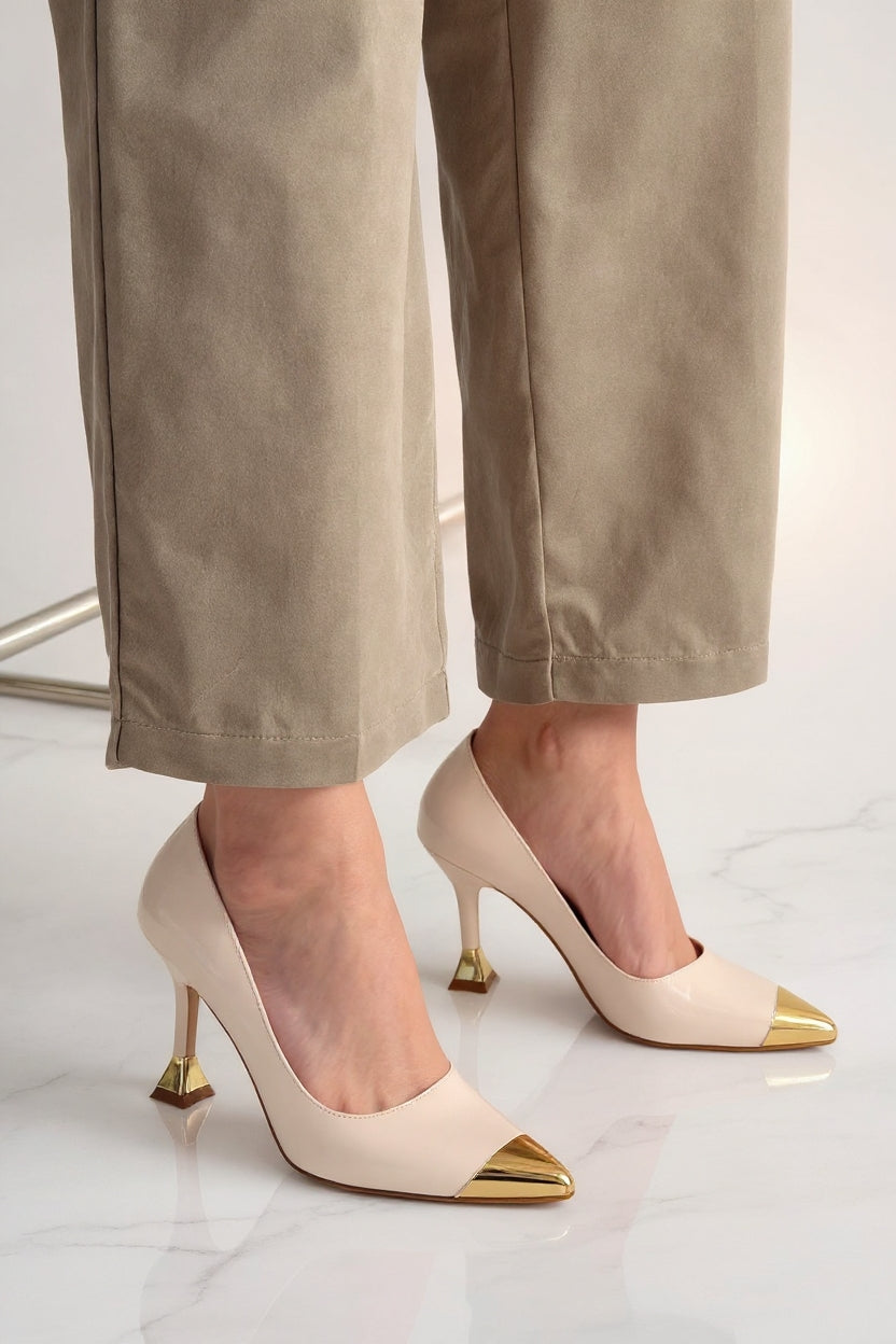 Artem Kadın Bej Rugan Topuklu Ayakkabı