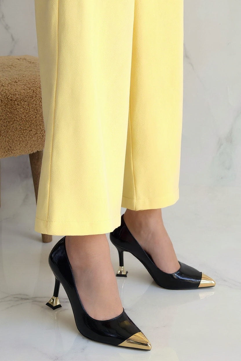 Artem Kadın Siyah Rugan Topuklu Ayakkabı