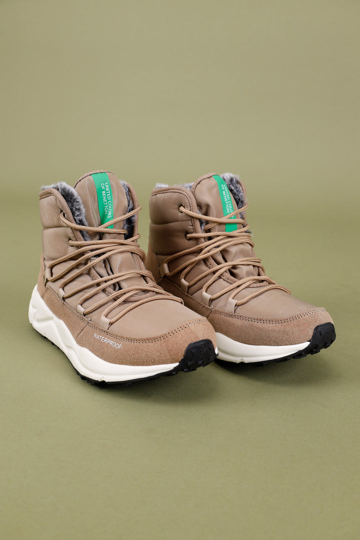 Benetton Ceri Kadın Paraşüt Kumaş Bej Bot BNI-11156