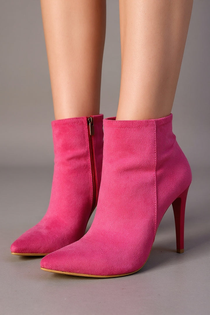Blan Kadın Fuşya İnce Topuklu Süet Bot