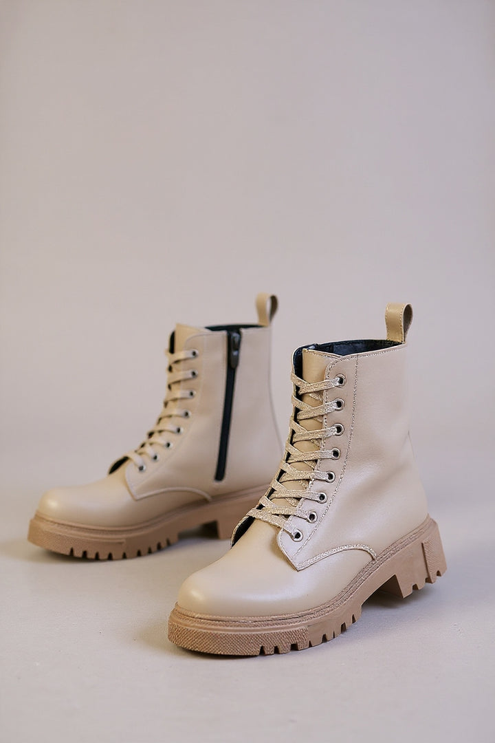 Bria Kadın Nude Kalın Tabanlı Bağcıklı Bot