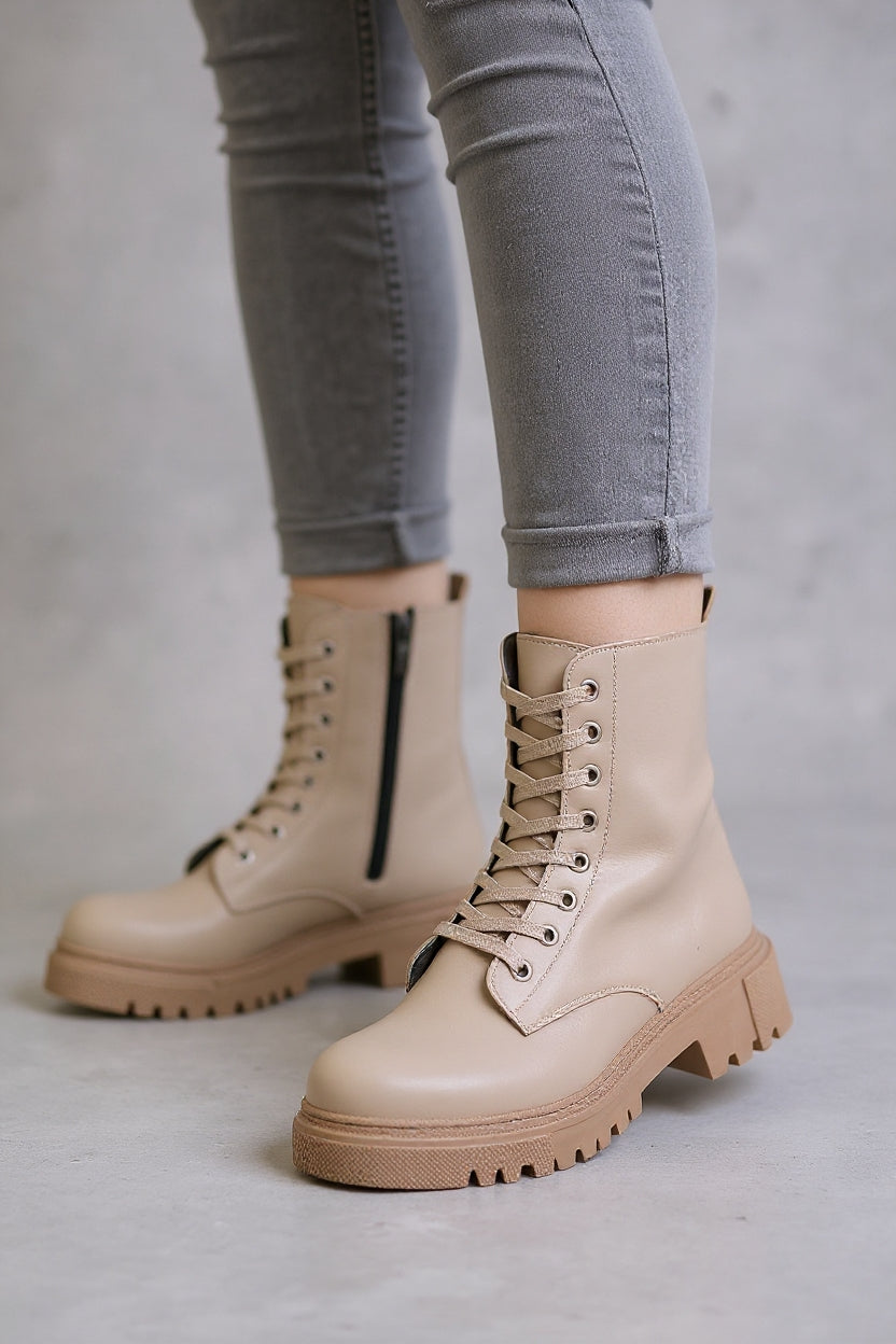 Bria Kadın Nude Kalın Tabanlı Bağcıklı Bot