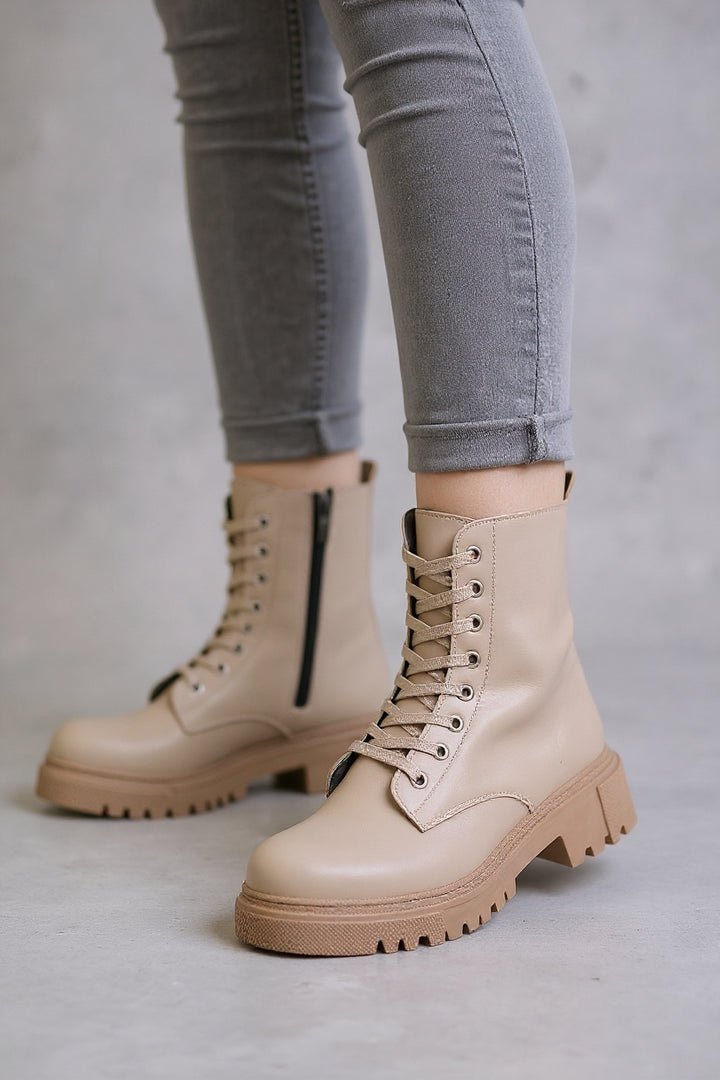 Bria Kadın Nude Kalın Tabanlı Bağcıklı Bot