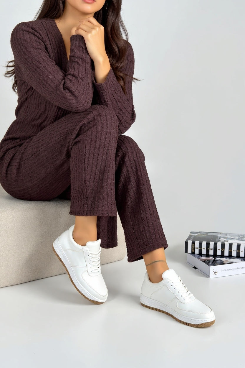 Ceyyan Kadın Beyaz Bağcıklı Spor Ayakkabı