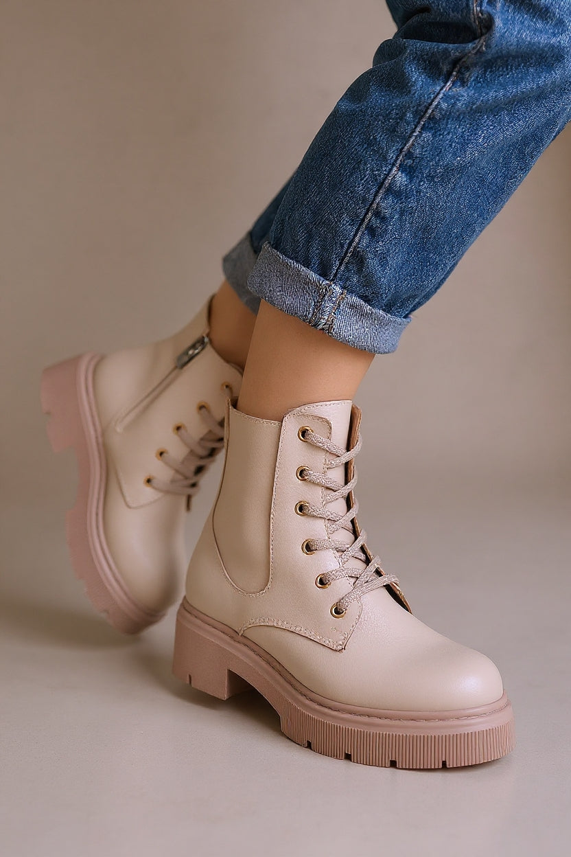 Daum Kadın Nude Lastik Detaylı Bağcıklı Bot