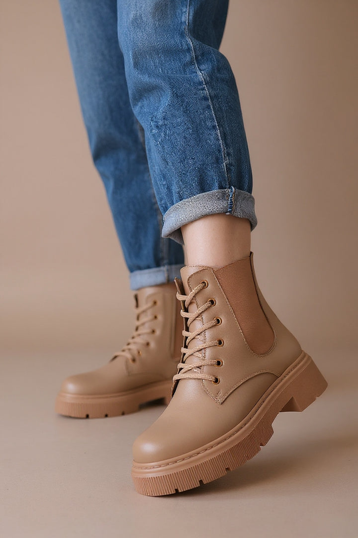 Daum Kadın Nude Lastik Detaylı Bağcıklı Bot