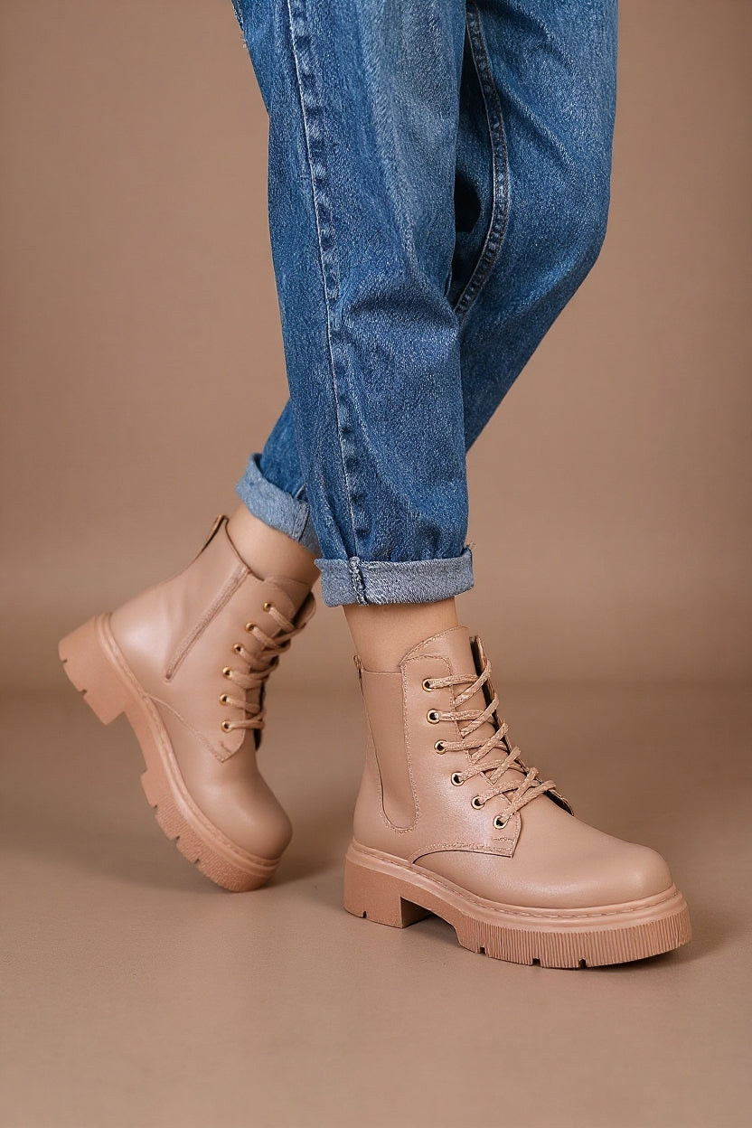 Daum Kadın Nude Lastik Detaylı Bağcıklı Bot