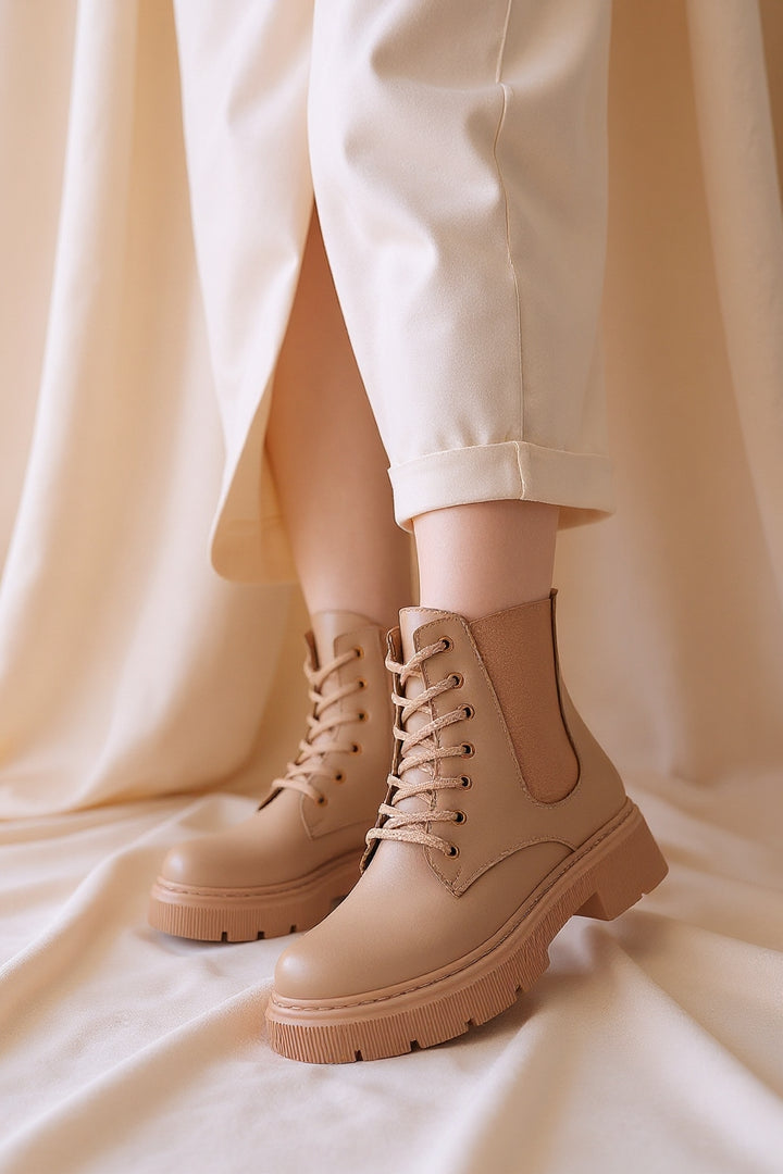 Daum Kadın Nude Lastik Detaylı Bağcıklı Bot