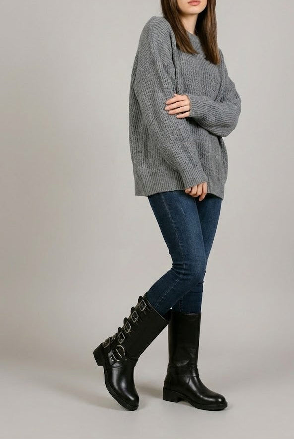 Davy Kadın Toka Detaylı Siyah Çizme