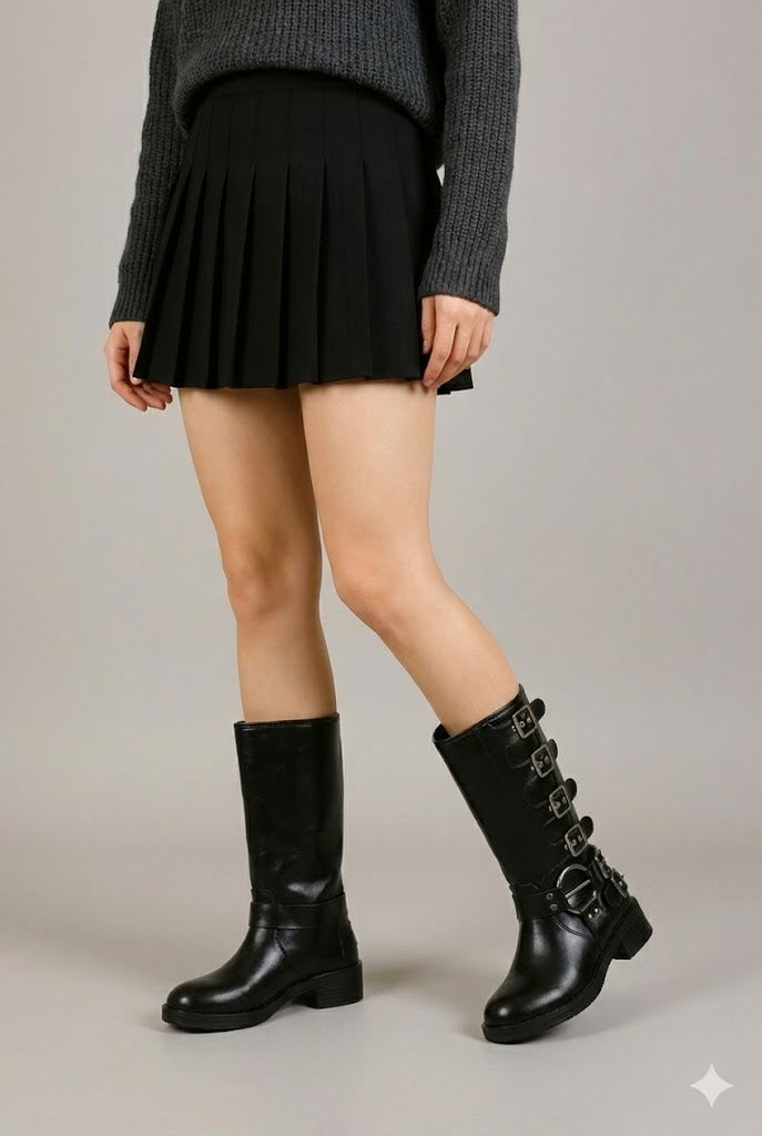 Davy Kadın Toka Detaylı Siyah Çizme
