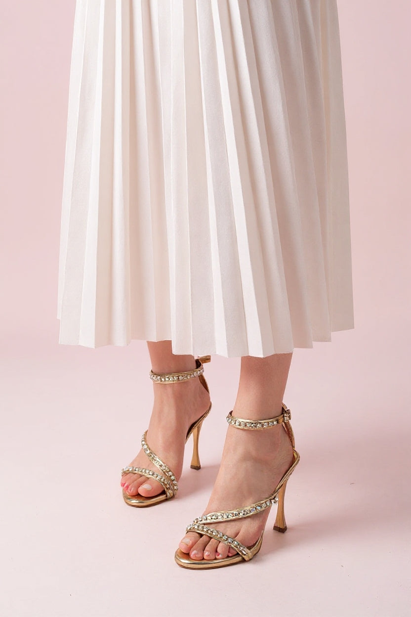 Emany Kadın Gold Taşlı Vivet Platformlu Topuklu Abiye Ayakkabı