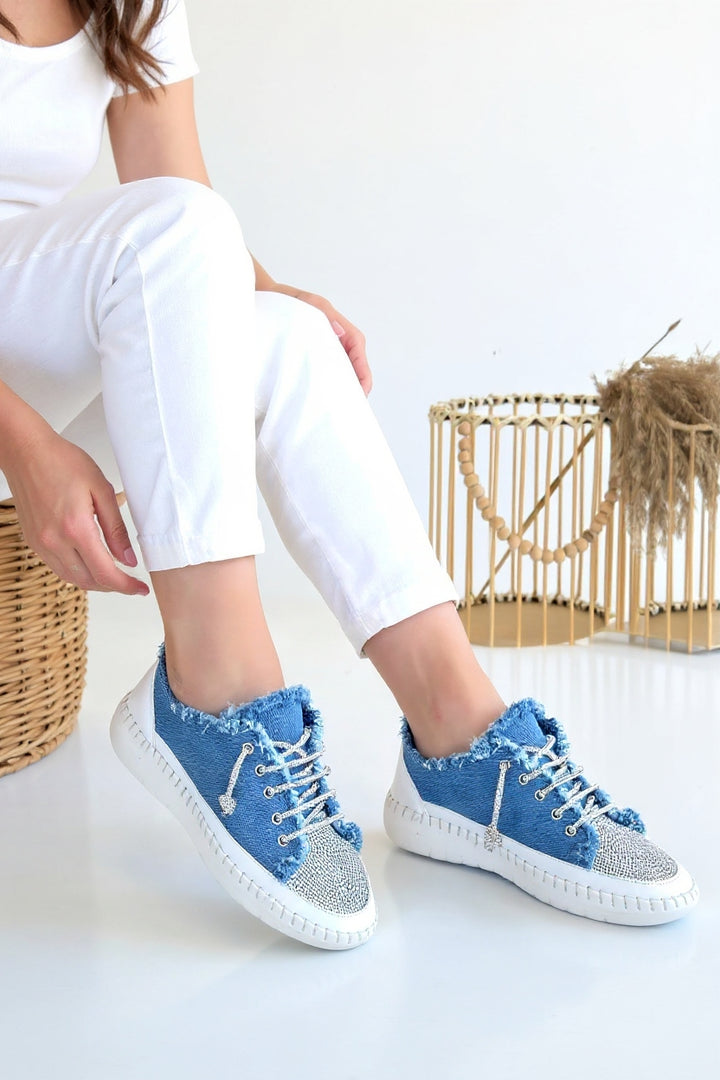 Enber Kadın Mavi Kot Spor Ayakkabı