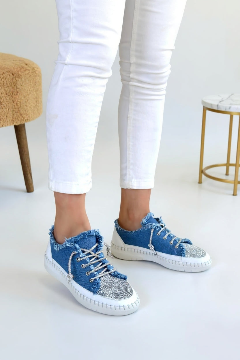 Enber Kadın Mavi Kot Spor Ayakkabı