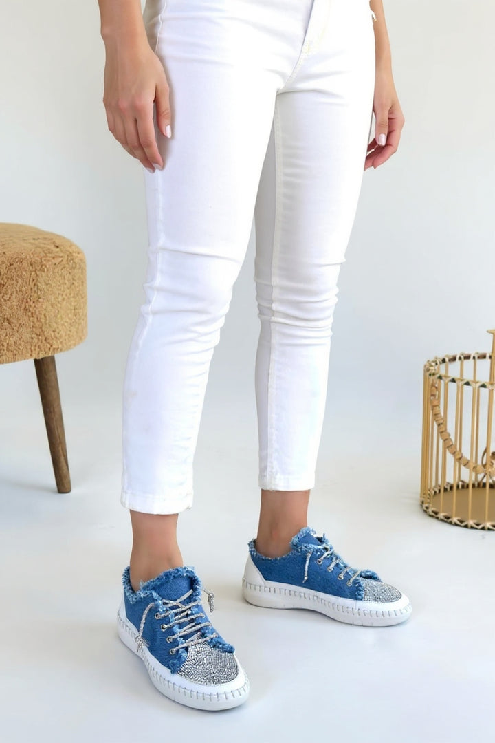 Enber Kadın Mavi Kot Spor Ayakkabı