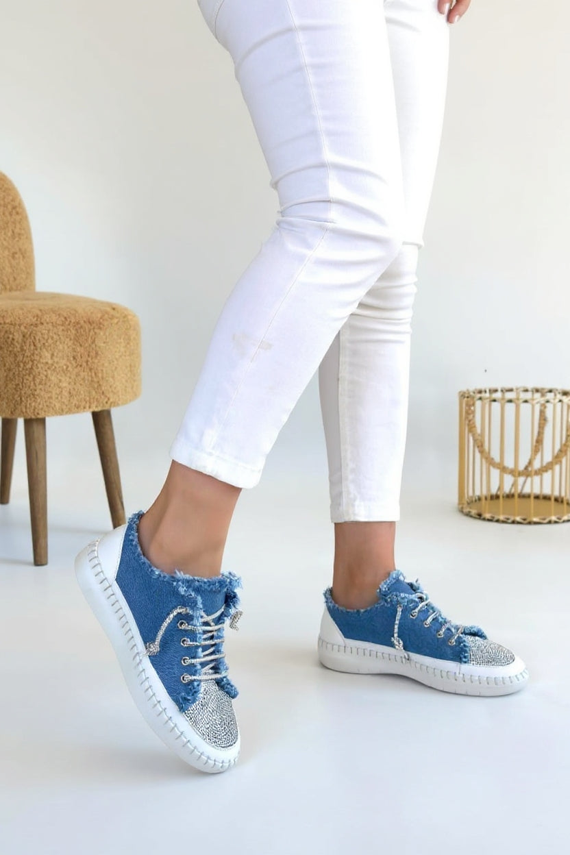 Enber Kadın Mavi Kot Spor Ayakkabı