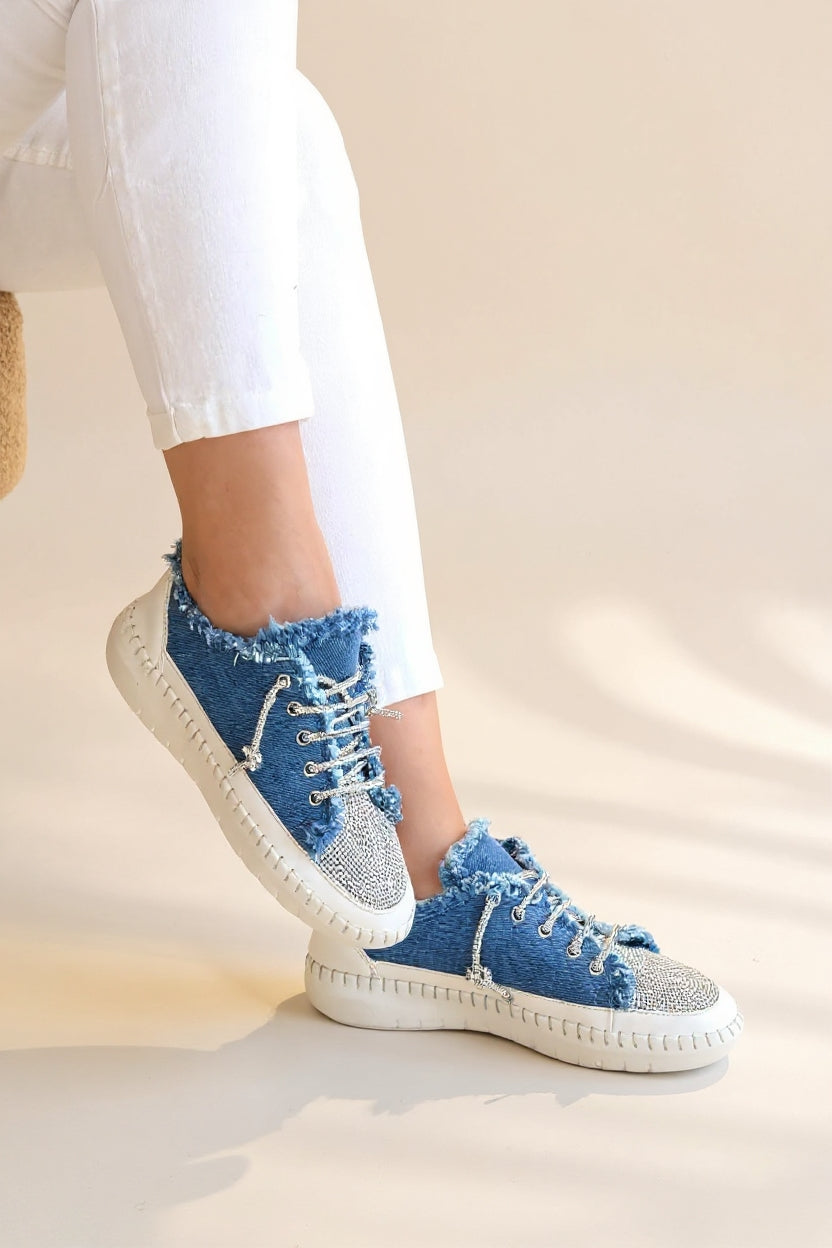Enber Kadın Mavi Kot Spor Ayakkabı