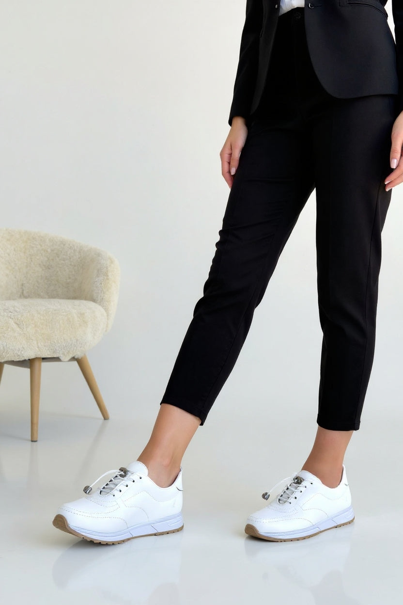 Finna Kadın Beyaz Bağcıklı Spor Ayakkabı