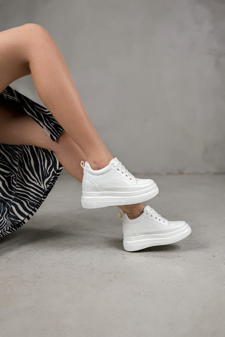 Helnes Kadın Beyaz Gizli Topuk Spor Ayakkabı