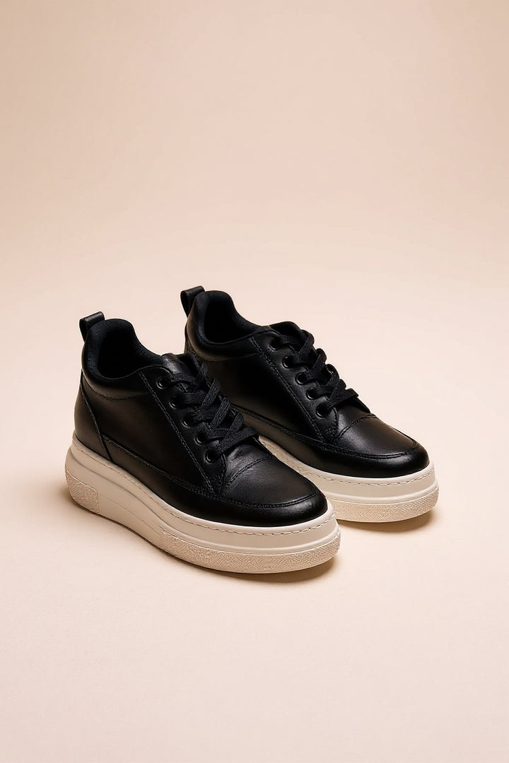 Helnes Kadın Siyah Beyaz Gizli Topuk Spor Ayakkabı