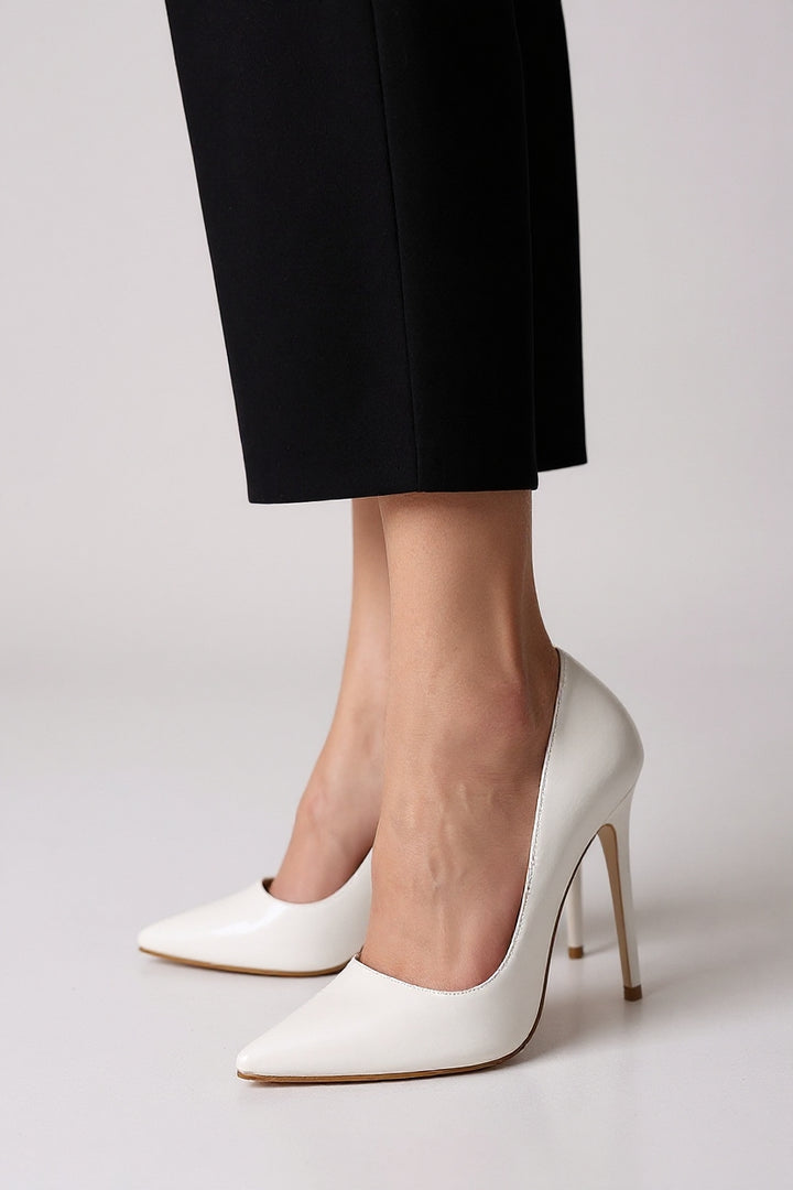 Hillar Kadın Beyaz Stiletto Topuklu Ayakkabı