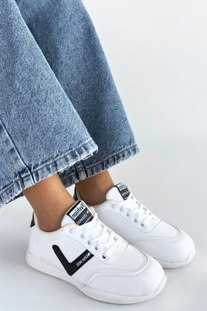 Jowen Kadın Beyaz Bağcıklı Spor Ayakkabı